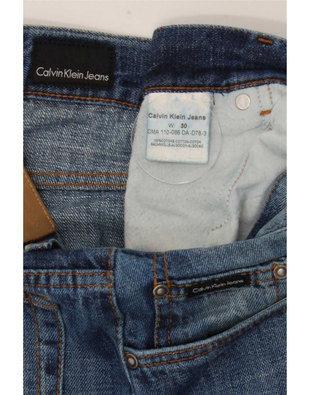 Męskie proste dżinsy Calvin Klein W30 L31 Niebieskie bawełniane