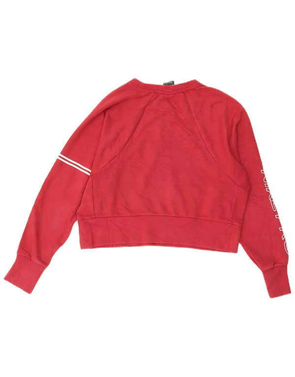 Damski sweter oversize z grafiką NIKE, UK 6 XS, burgundowy