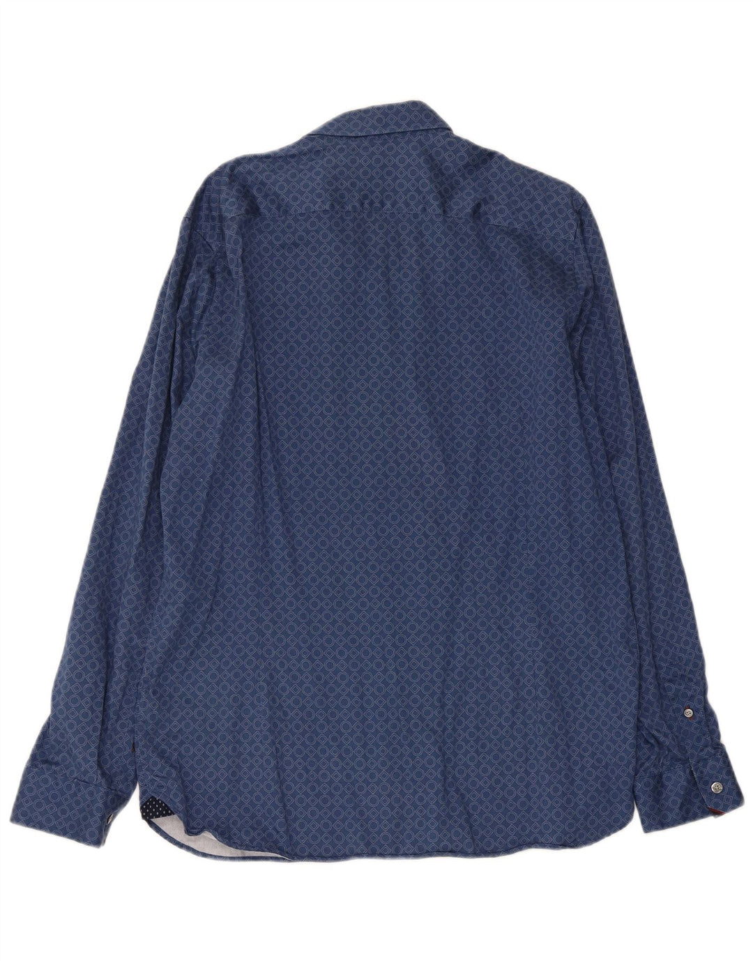 Ted Baker Mens Shirt Size 5 XL Blue Geometric Cotton