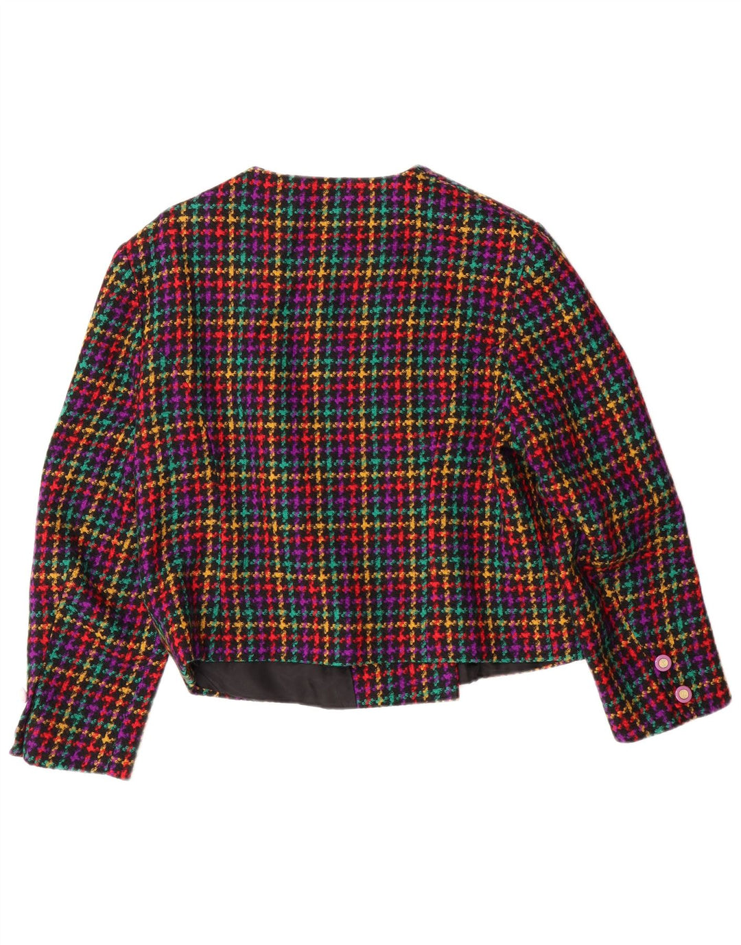 Damska marynarka dwurzędowa VINTAGE EU 44 XL w wielobarwną kratkę