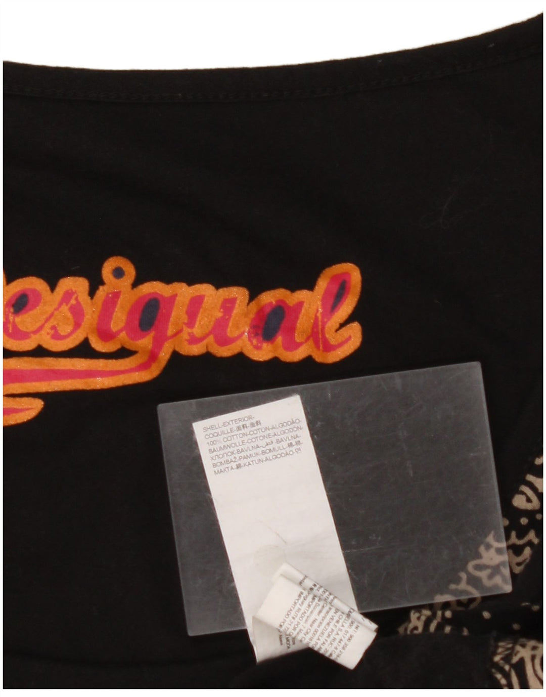 DESIGUAL Damska asymetryczna sukienka graficzna UK 14, średnia czarna Paisley