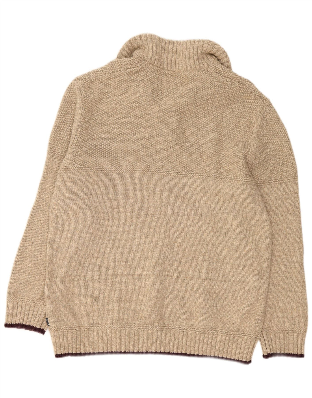 Męski sweter z zamkiem błyskawicznym Fat Face 2XL Beżowa wełna