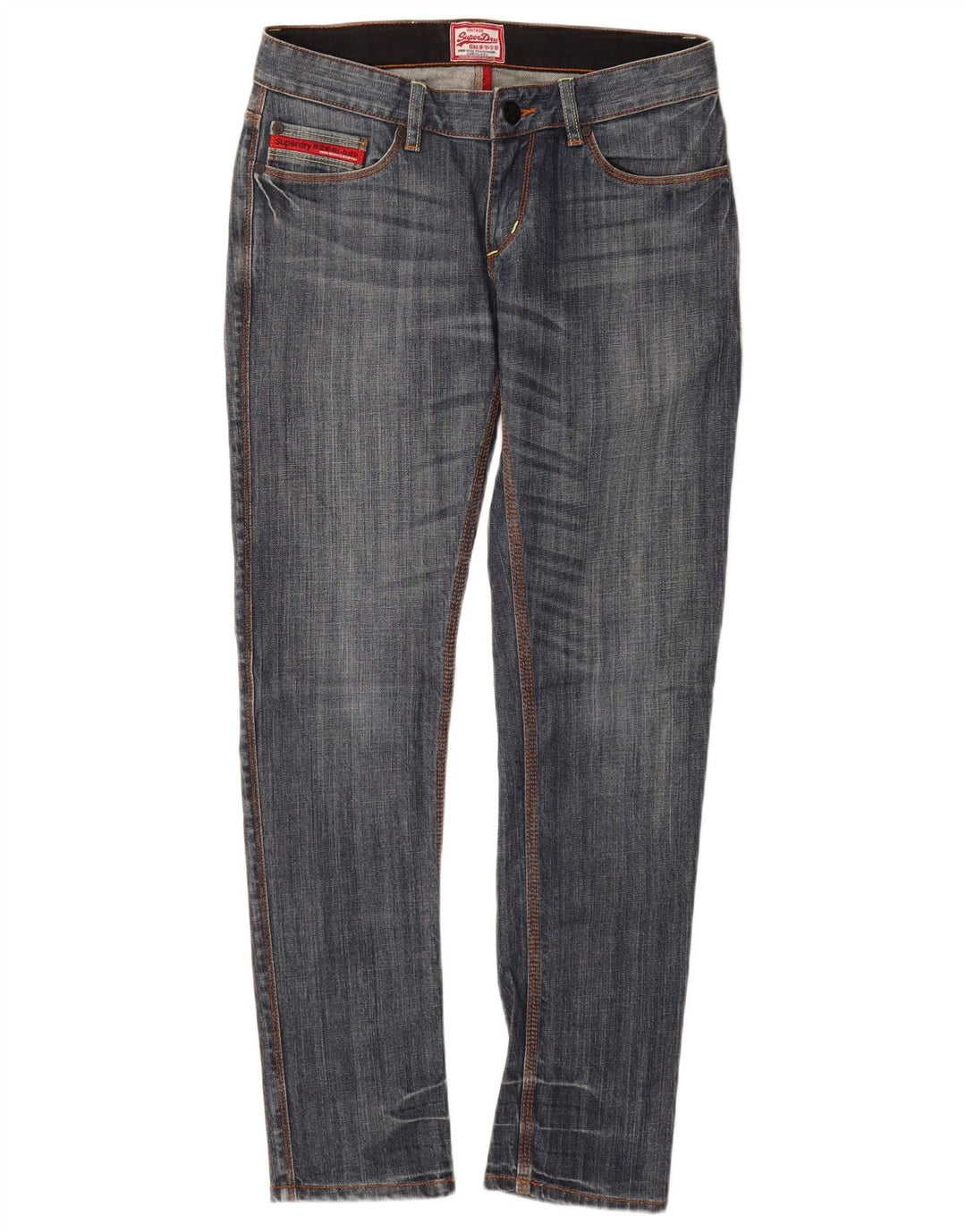 Damskie jeansy Superdry Slim W28 L30 Niebieskie, bawełniane