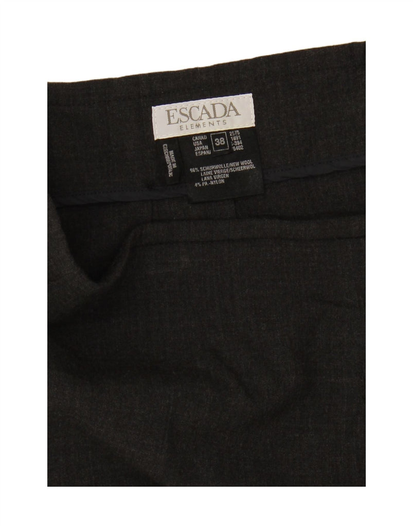 ESCADA Womens Elements Straight Skirt EU 38 Medium W30 Grey Wool Vintage Escada and Second-Hand Escada from Messina Hembry 