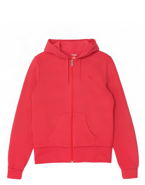 Damski sweter Puma z kapturem i zamkiem UK 10, mały, różowy, bawełniany