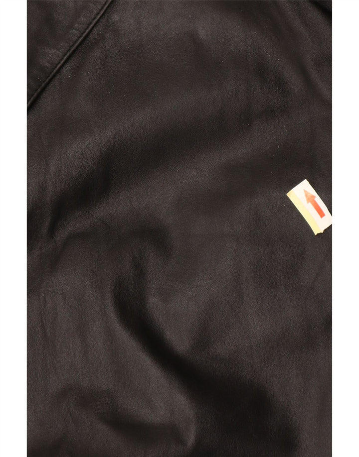 Męski płaszcz skórzany EU 50, duża czarna skóra