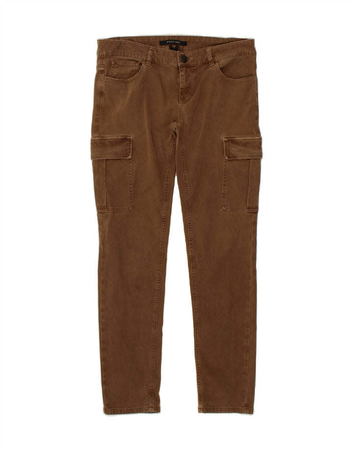 TWIN-SET Womens Slim Cargo Trousers W30 L29 Brown Cotton Vintage Twin-Set and Second-Hand Twin-Set from Messina Hembry 