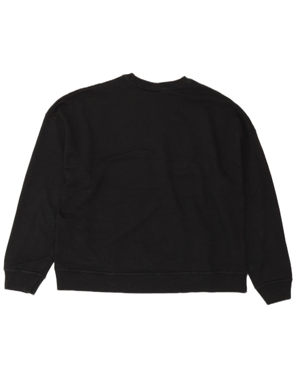 CHAMPION Womens Graphic Oversized Sweatshirt Jumper UK 18 XL Black