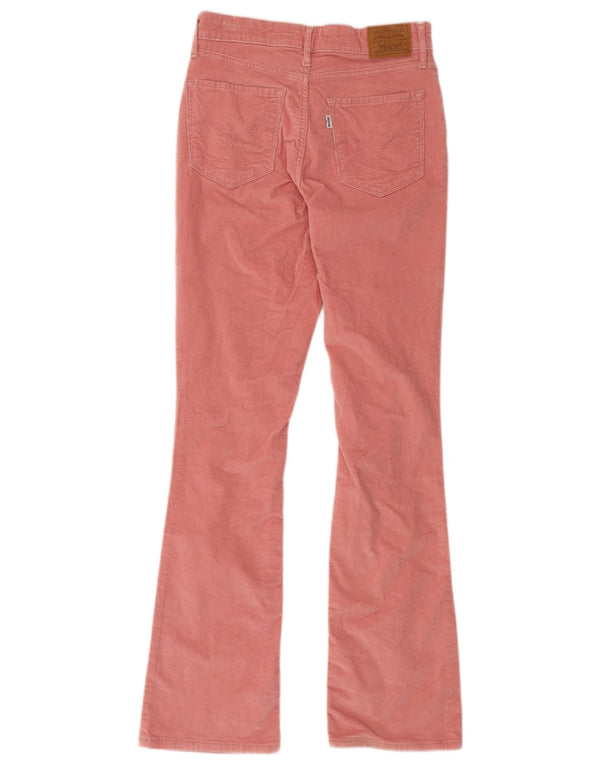 Damskie sztruksowe spodnie Levi's 725 z wysokim stanem W26 L32 Różowa bawełna