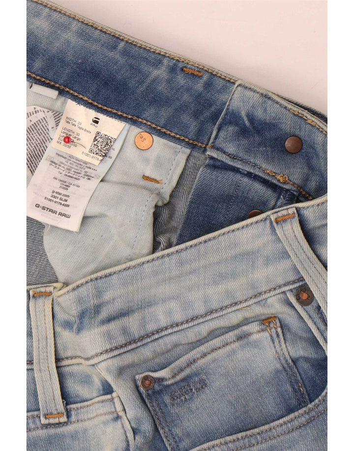 G-Star Męskie 3301 Slim Jeans W33 L30 Niebieska bawełna