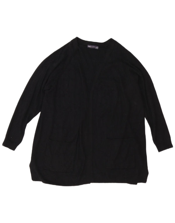 Marks & Spencer Damski sweter rozpinany UK 18 XL, czarna wiskoza