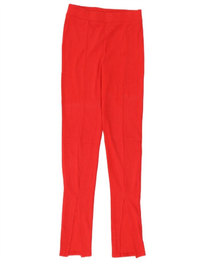Legginsy damskie Zara UK 12 Średnio czerwone, bawełniane