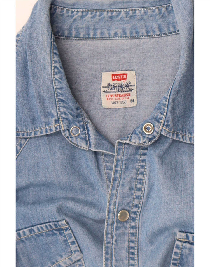 Męska koszula dżinsowa z krótkim rękawem Levi's, kolor średni niebieski