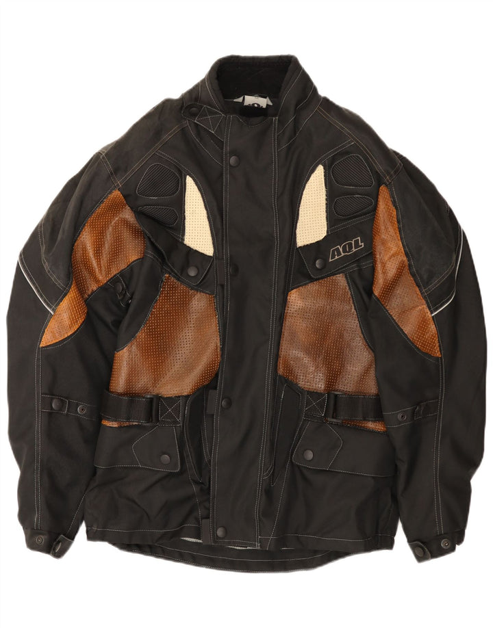 Vintage męska kurtka motocyklowa Racer UK 38 w kolorze średniej czerni