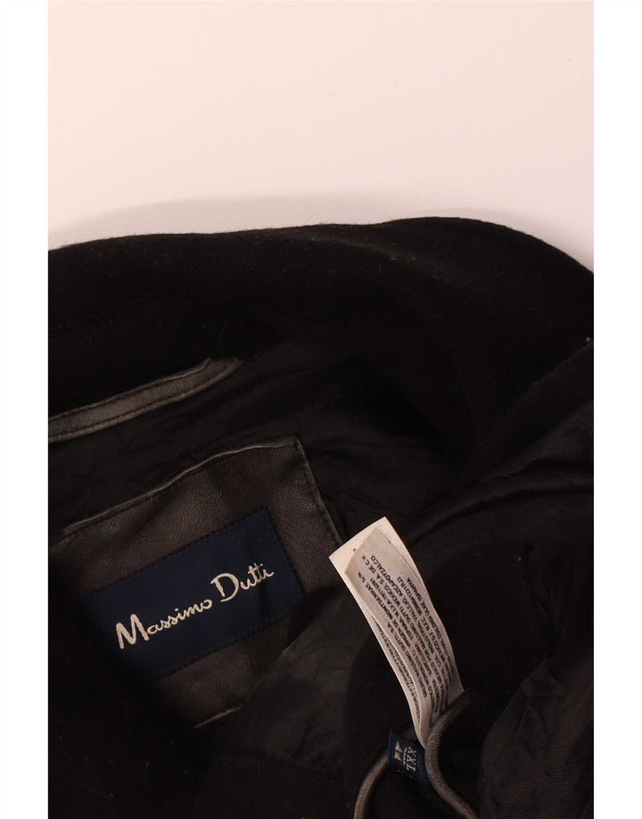Płaszcz męski Massimo Dutti Pea UK 44 2XL Czarna wełna