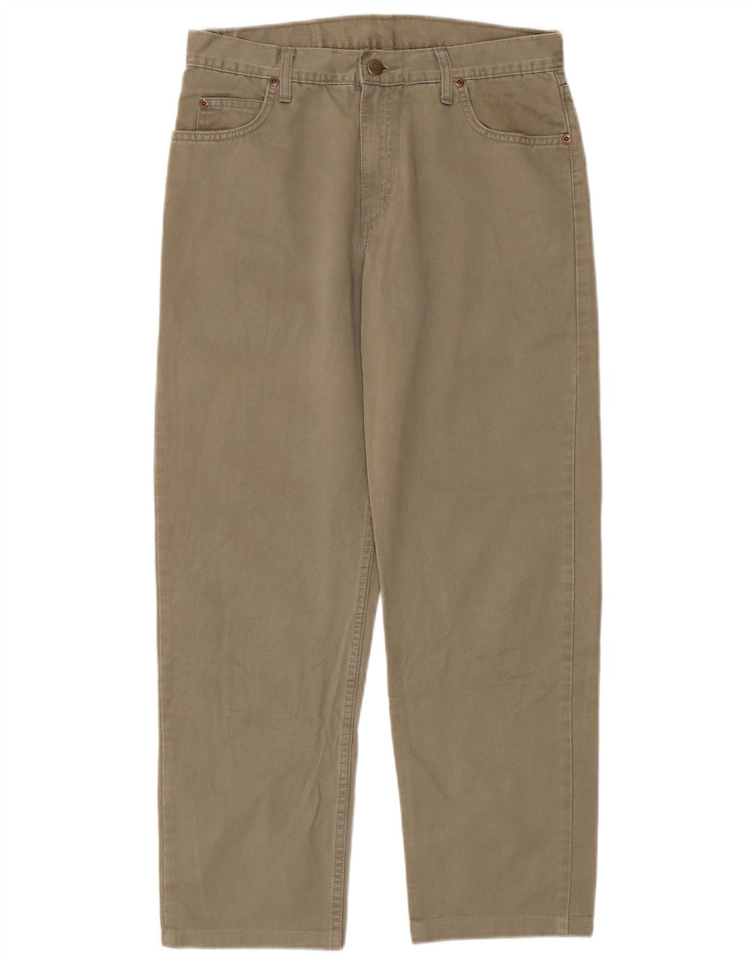 Męskie spodnie codzienne LEE Brooklyn Straight W32 L30, bawełna khaki