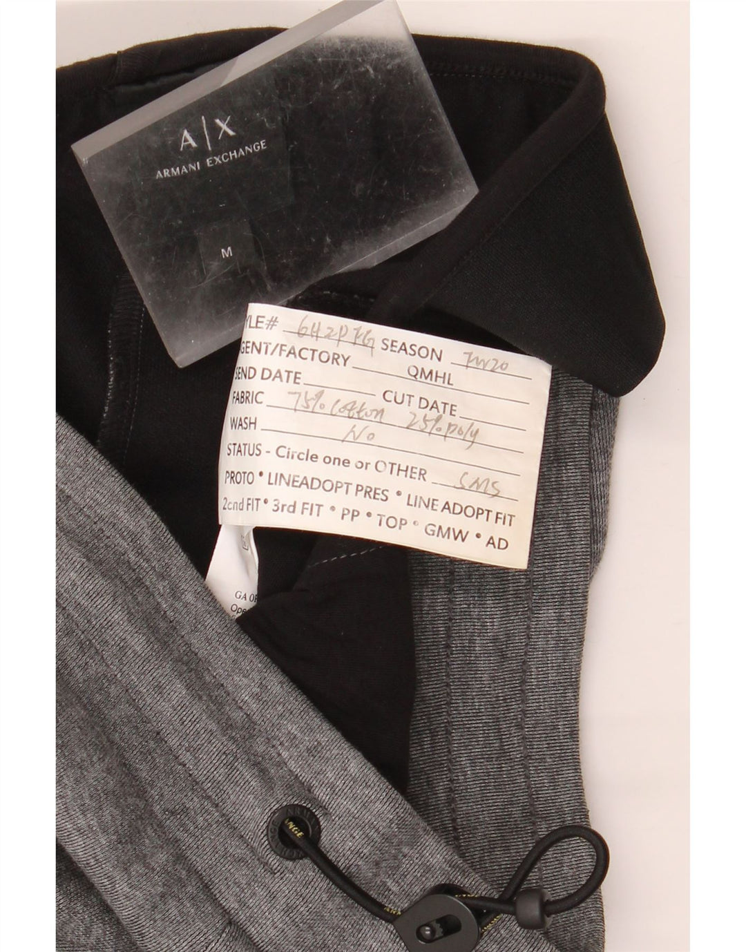 Męskie spodnie dresowe Armani Exchange, średnioszare, bawełniane