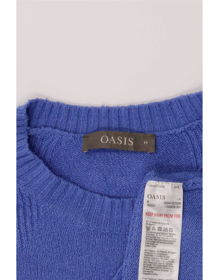 Damski sweter z okrągłym dekoltem Oasis UK 14, średni niebieski poliester