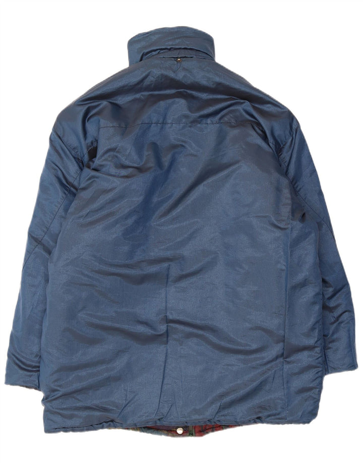 Dwustronna ocieplana kurtka męska Vintage UK 40, duża, wielokolorowa, geometryczna