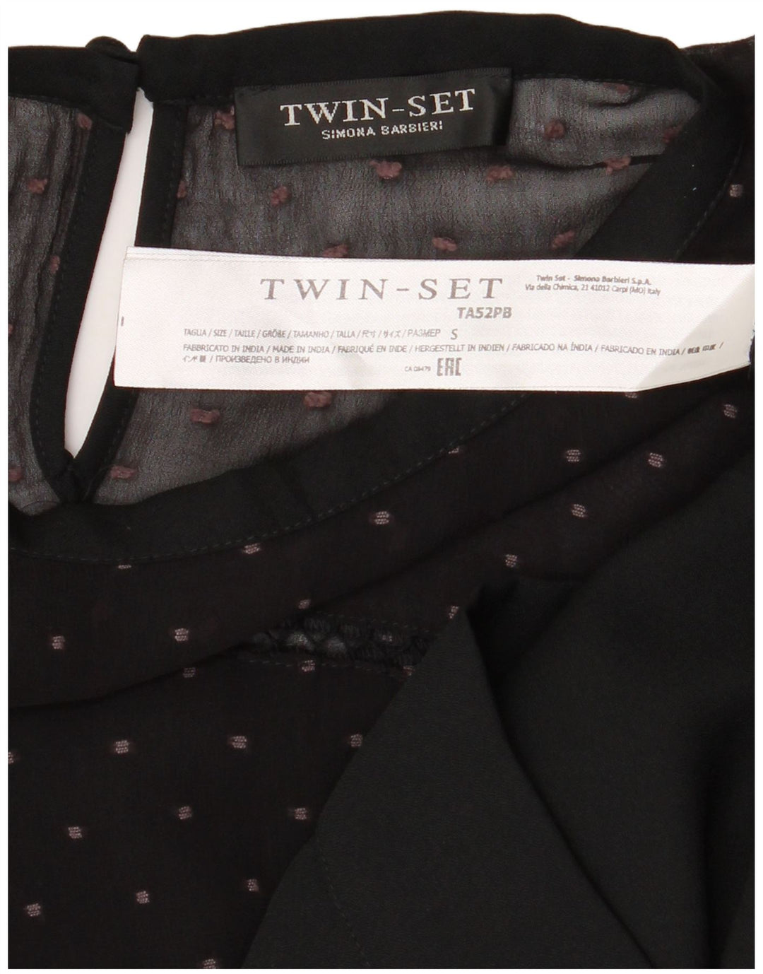 Bluzka damska Simona Barbieri z podwójnym zestawem Top UK 10 Small Black Spotted