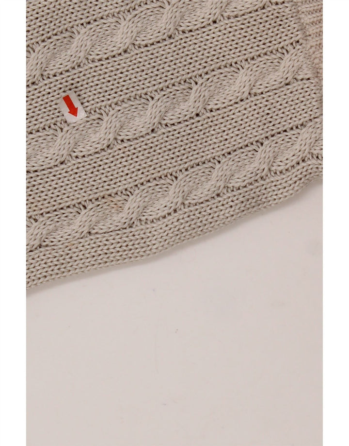 Sweter damski VINTAGE z okrągłym dekoltem UK 14 Średni szary Fair Isle Cotton