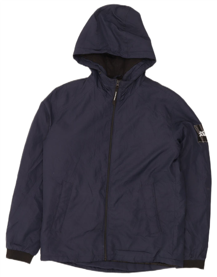 Męska kurtka wiatrówka z kapturem Jack & Jones UK 38, średni granat