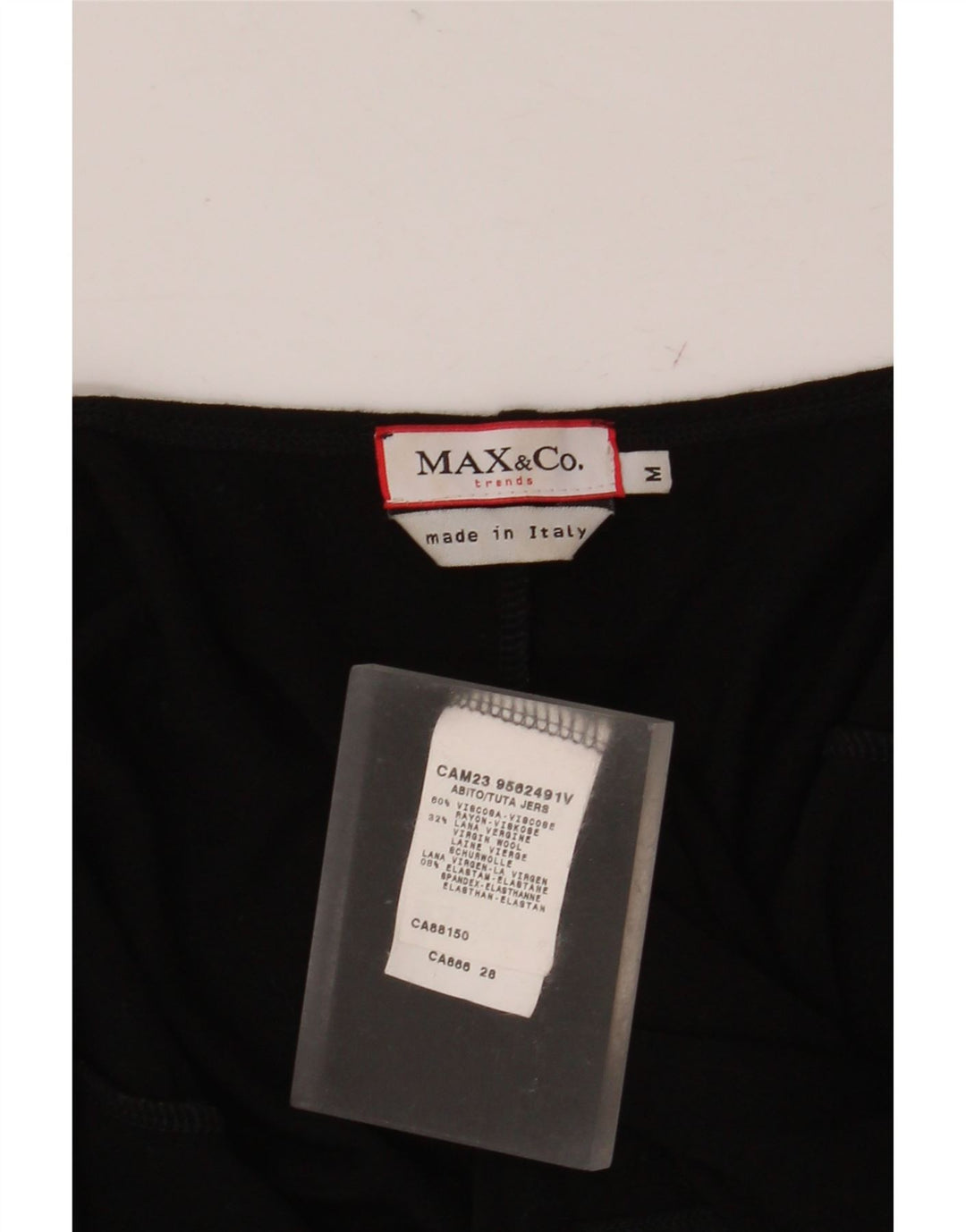 MAX & CO. Damska asymetryczna sukienka bez rękawów UK 12 Średnia czarna wiskoza