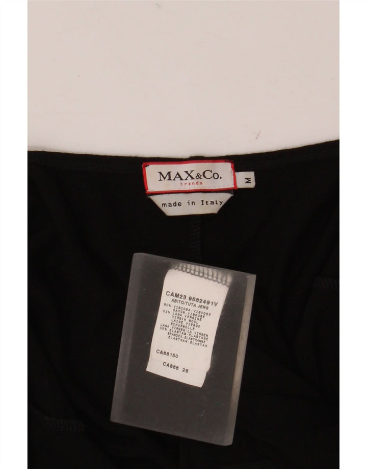 MAX & CO. Damska asymetryczna sukienka bez rękawów UK 12 Średnia czarna wiskoza