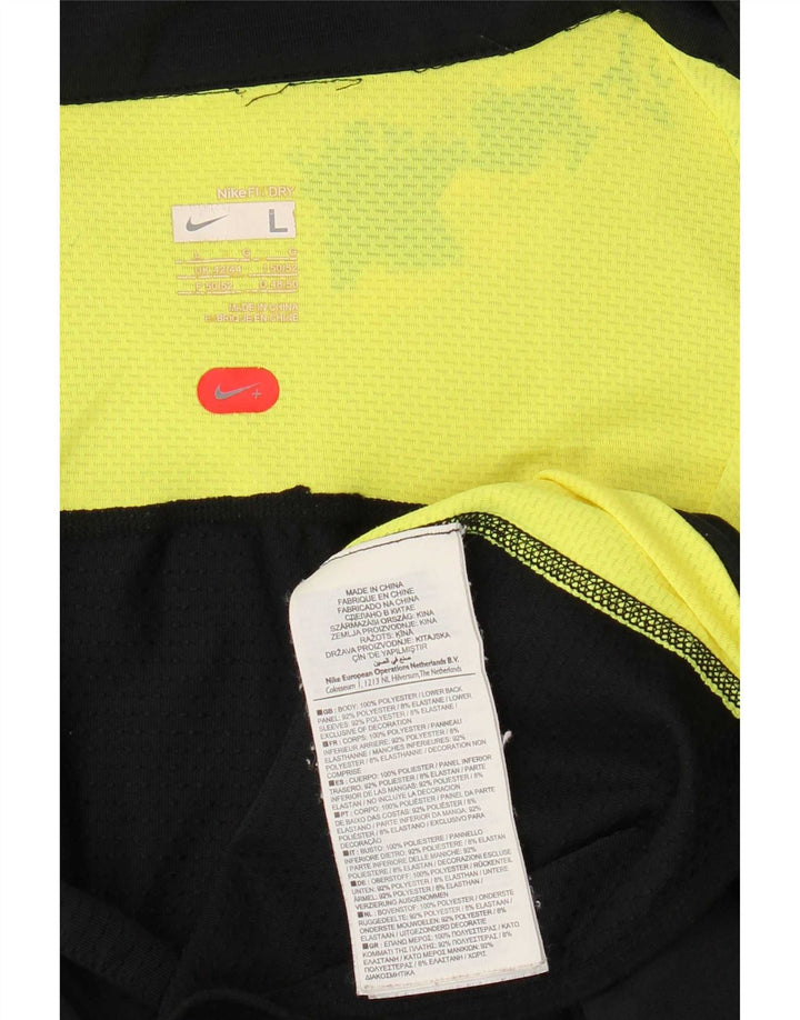Męska kurtka dresowa Nike UK 42/44, duży czarny poliester z blokami kolorów