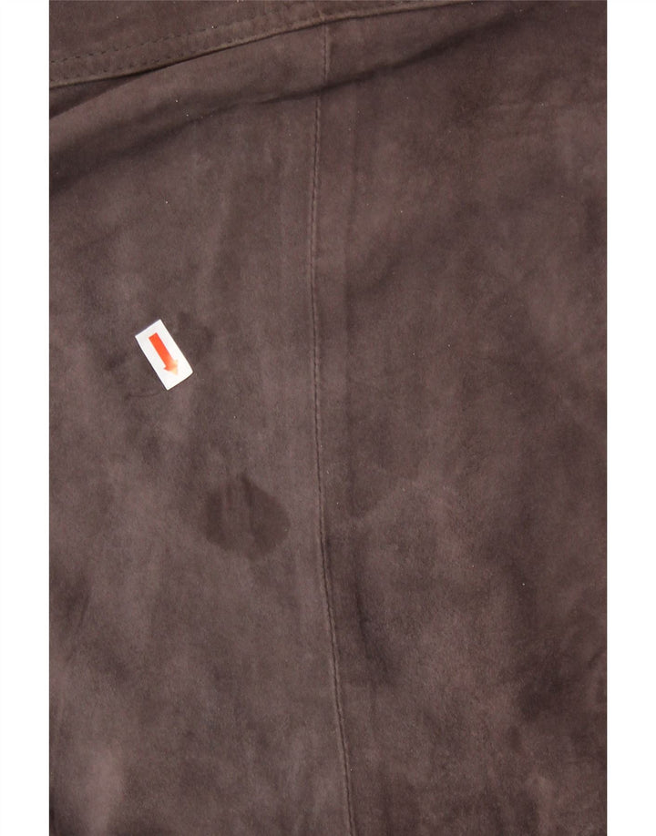 Vintage męska zamszowa kurtka wiatrówka UK 42 XL brązowa skóra