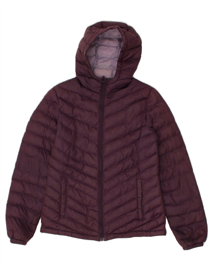 MOUNTAIN WAREHOUSE Womens Hooded Padded Jacket UK 8 Small  Maroon Nylon Vintage Mountain Warehouse and Second-Hand Mountain Warehouse from Messina Hembry 