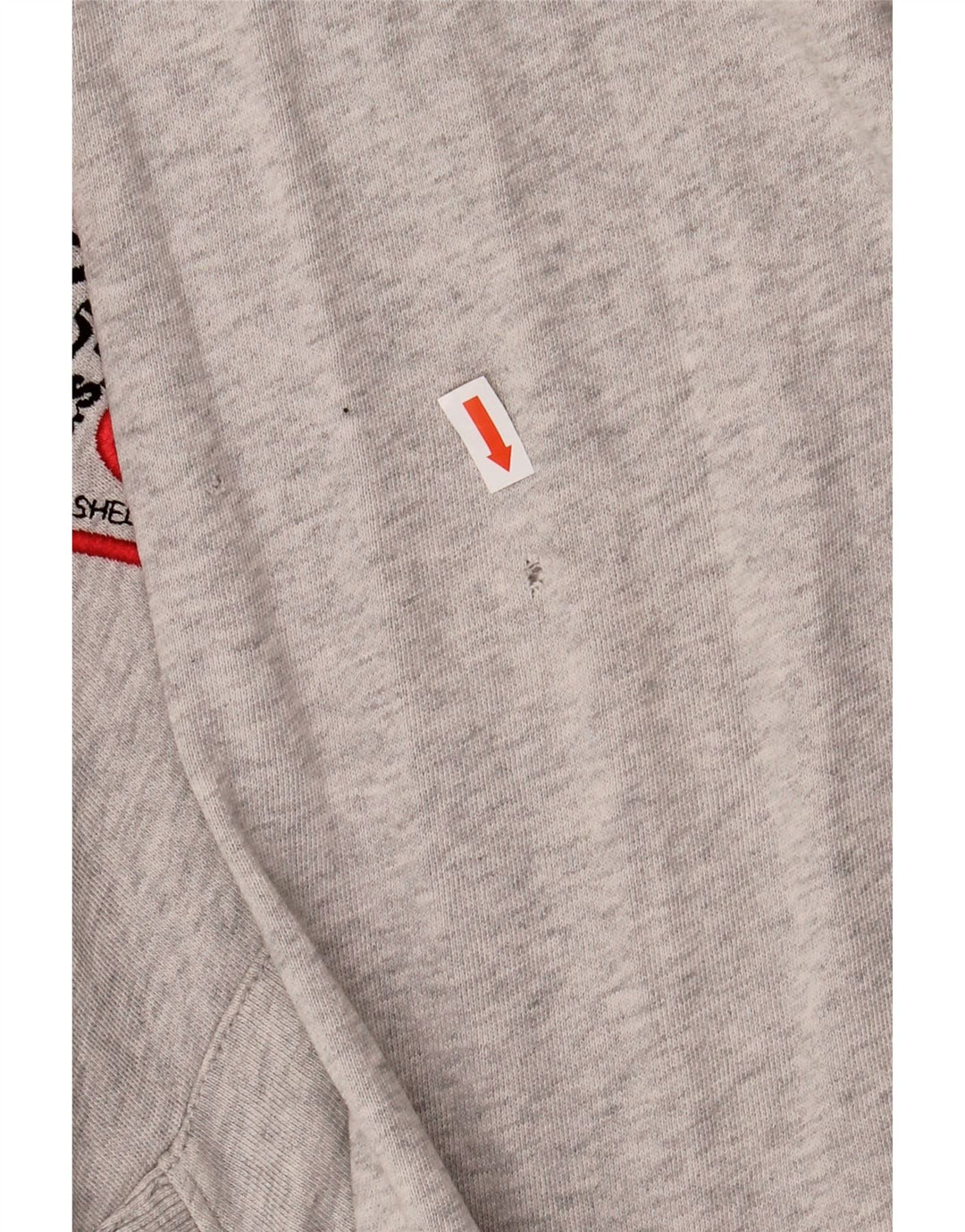 Męski sweter z kapturem i grafiką GUESS o luźnym kroju, duży, szary, bawełniany