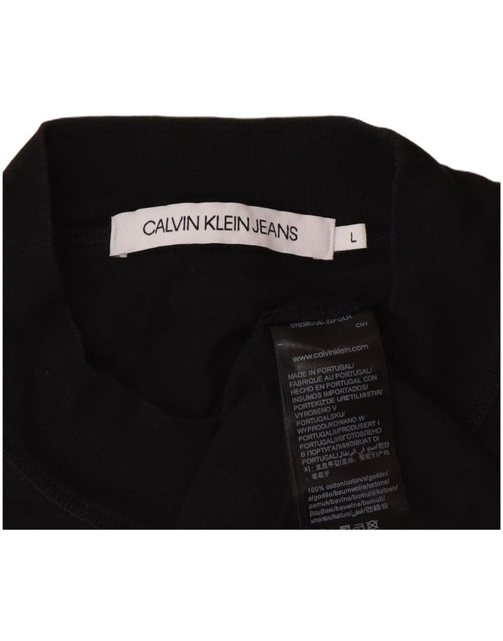 Męska koszulka z grafiką Calvin Klein Jeans, duża, czarna, bawełniana