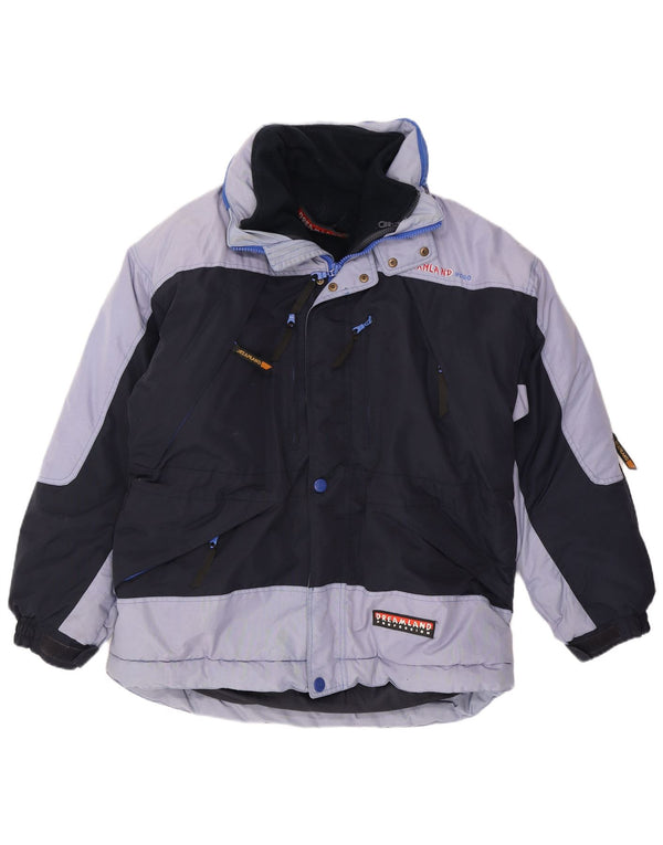 Męska kurtka narciarska z kapturem Dreamland UK 40, duża, granatowa, z blokami kolorów