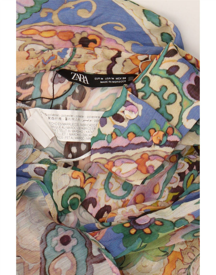 Damska bluzka koszulowa oversize Zara UK 14, średnia, wielokolorowa paisley
