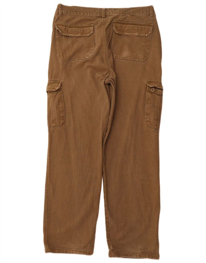 Męskie proste spodnie cargo w stylu vintage, EU 52 XL W36 L30, bawełna khaki