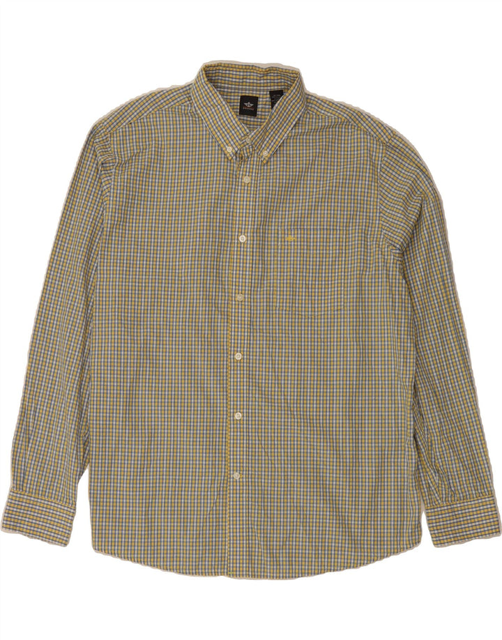 DOCKERS Mens Shirt XL Yellow Check Cotton Vintage Dockers and Second-Hand Dockers from Messina Hembry 