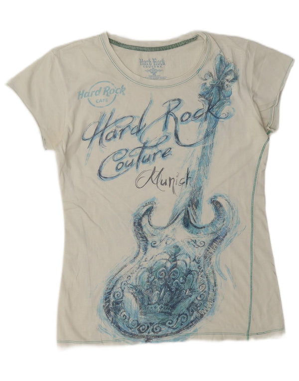 T-shirt dziewczęcy Hard Rock Cafe Monachium z grafiką, 15-16 lat, średni biały
