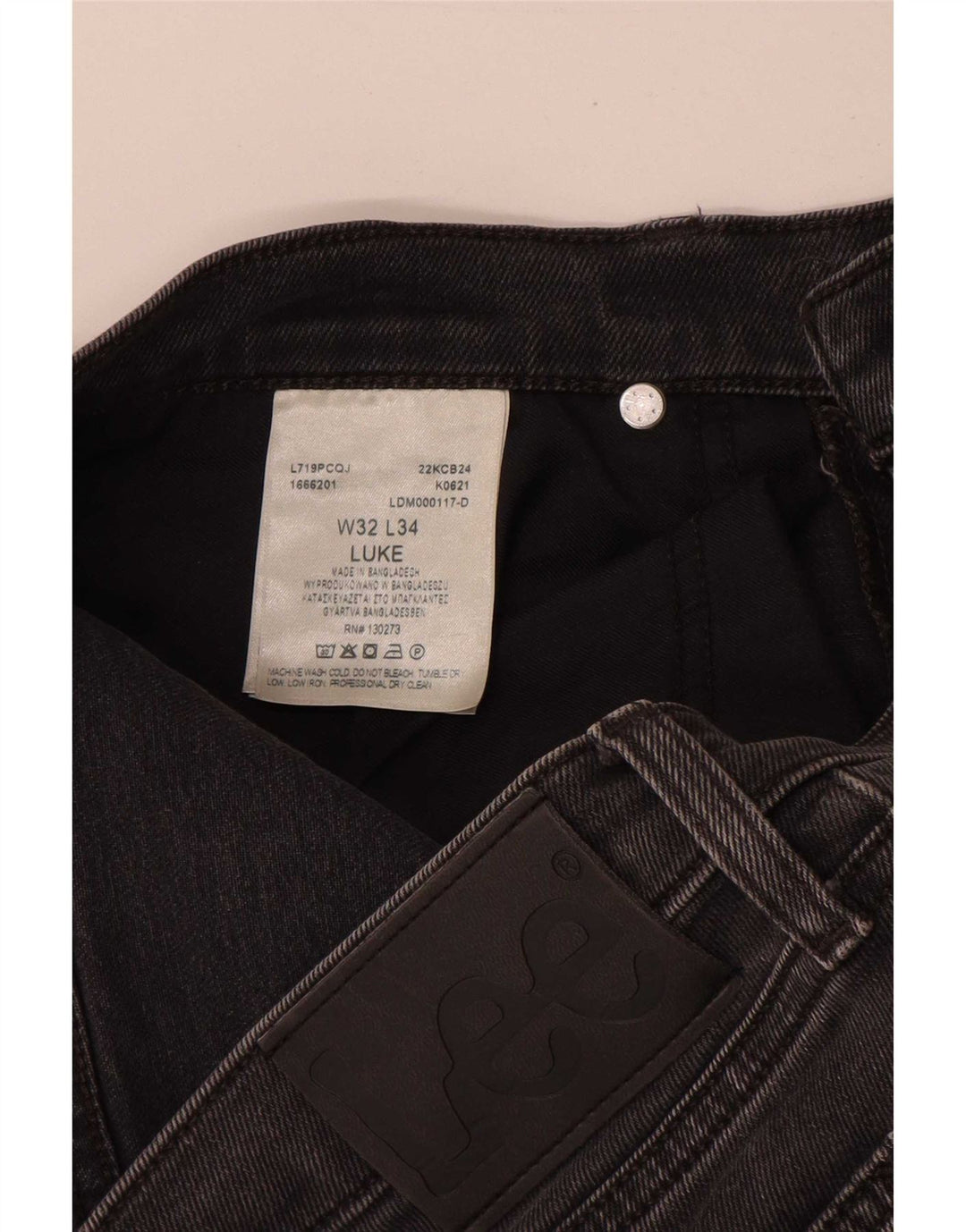 Lee Męskie Luke Skinny Jeans W32 L34 Szara bawełna