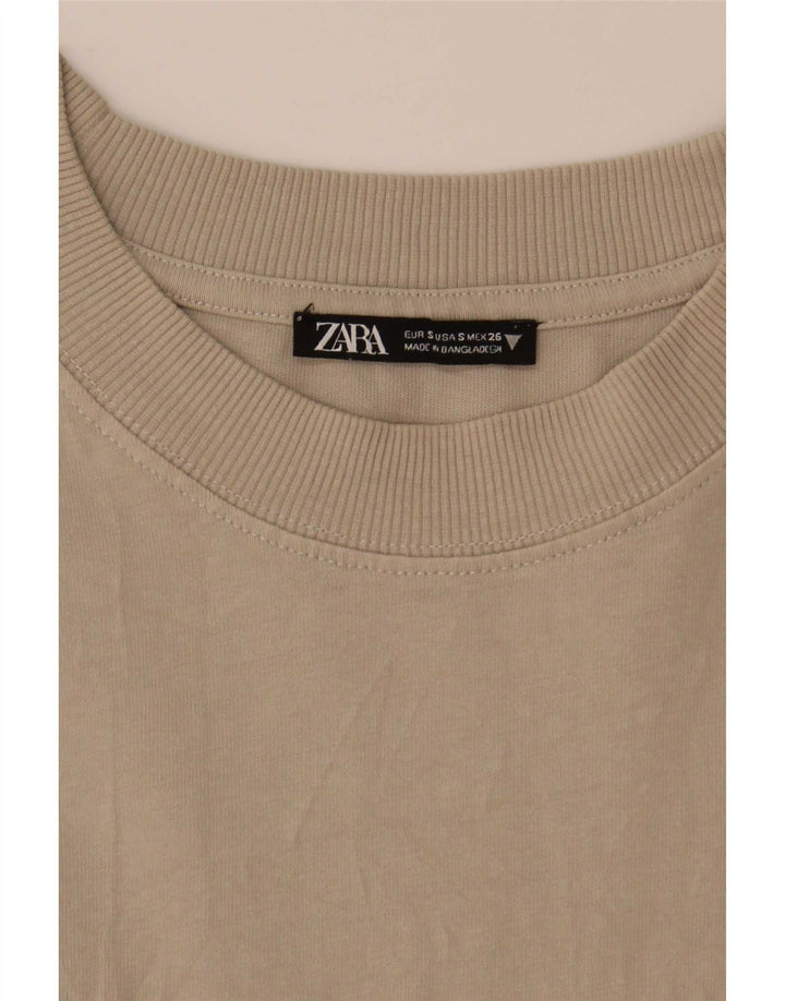 Damski top oversize Zara z długim rękawem, UK 10, mały, beżowy