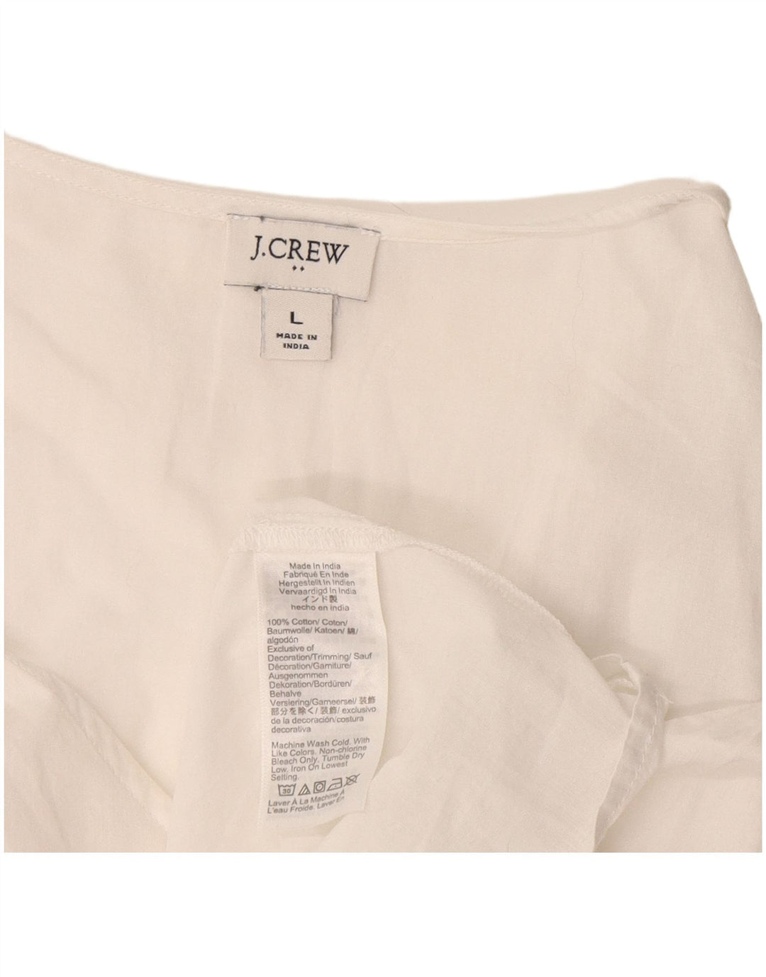 Bluzka damska J. Crew Top UK 16, duża, biała, bawełniana