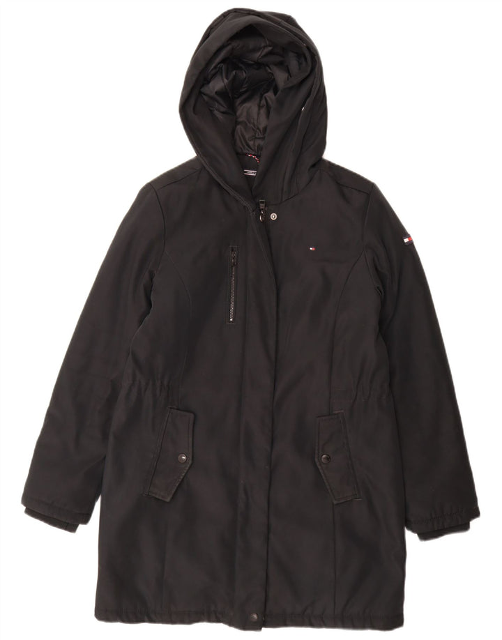 Dziewczęca kurtka parka z kapturem Tommy Hilfiger 13-14 lat, czarna, poliester