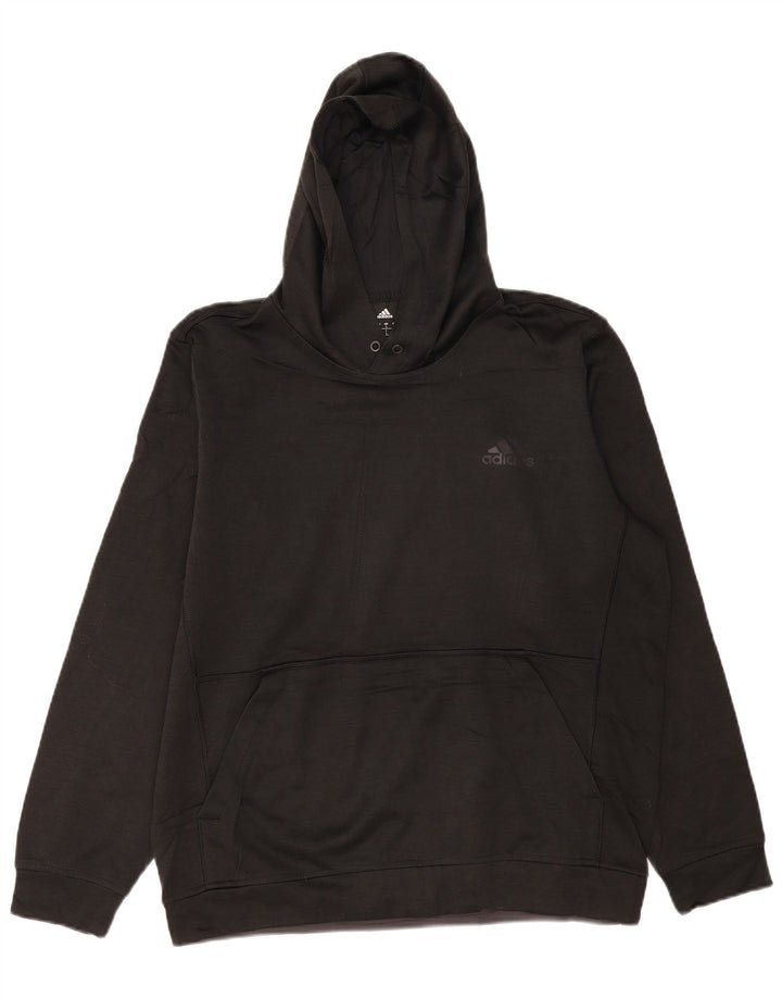 Adidas Męski sweter z kapturem Climawarm, duży, czarny poliester