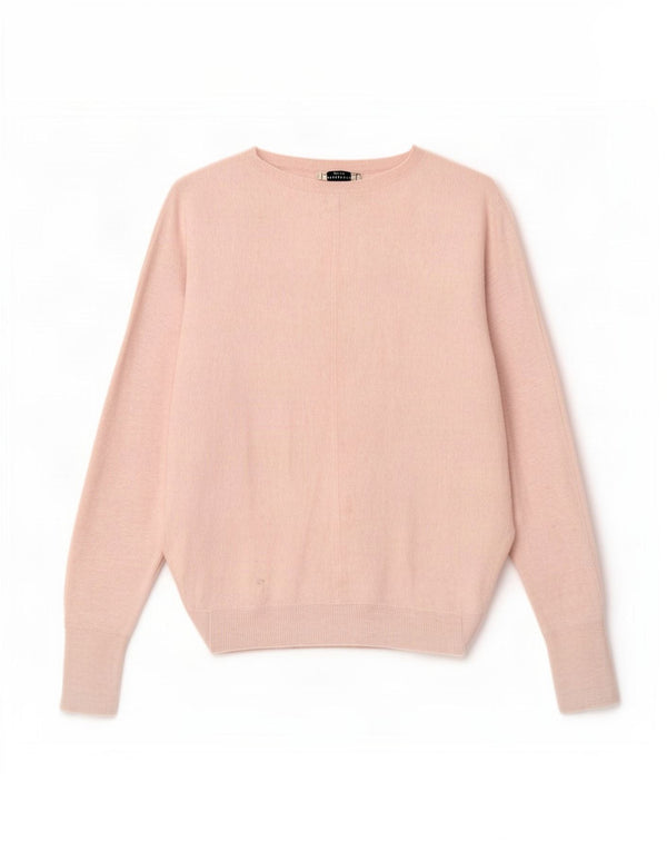 Damski sweter oversize All Saints z dekoltem w łódkę, UK 14, średni róż