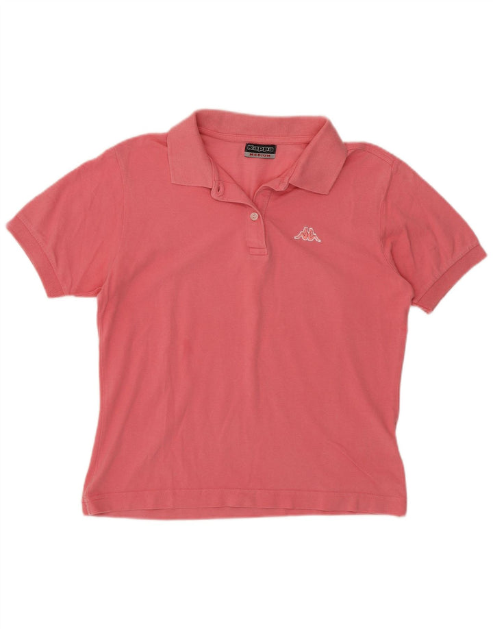 KAPPA Womens Polo Shirt UK 14 Medium Pink Cotton