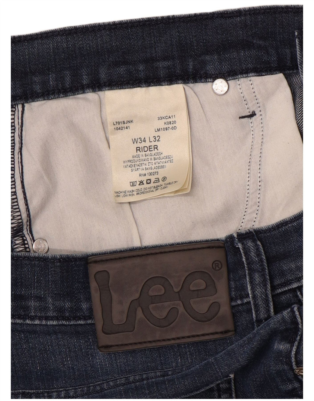 Męskie jeansy Lee Rider Straight W34 L30 Niebieskie bawełniane