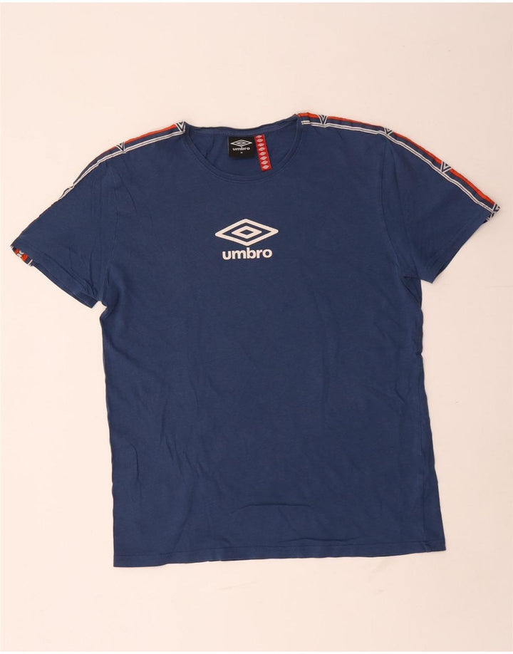 Męska koszulka z grafiką Umbro, bawełniana koszulka w kolorze średniego błękitu