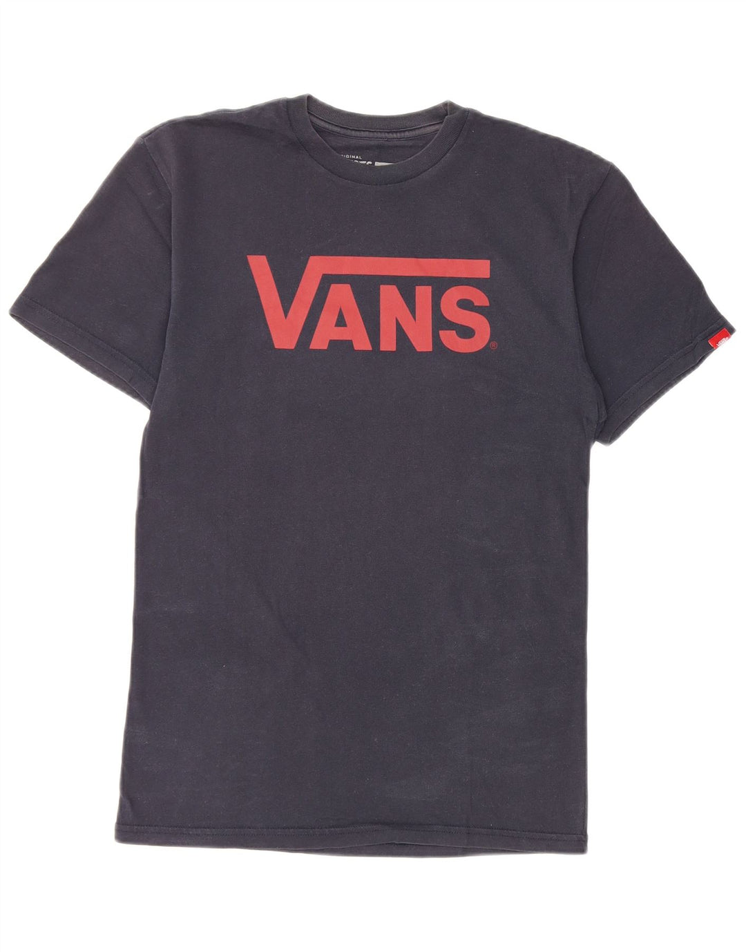 Męski T-shirt Vans o klasycznym kroju z grafiką, mały, granatowy, bawełniany