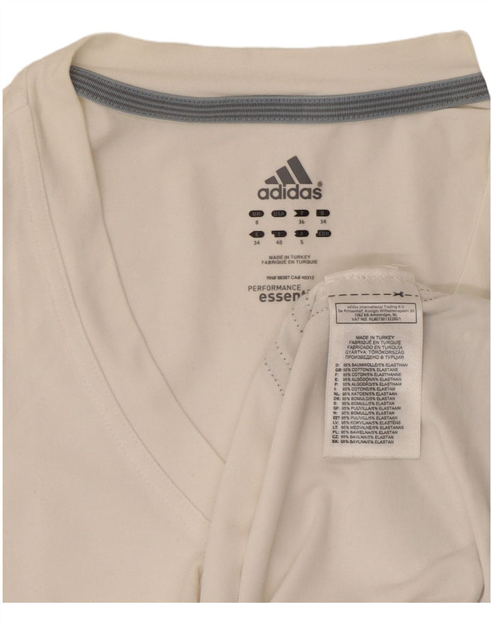 Adidas Damska Kamizelka Top UK 8 Mała Biała Bawełna