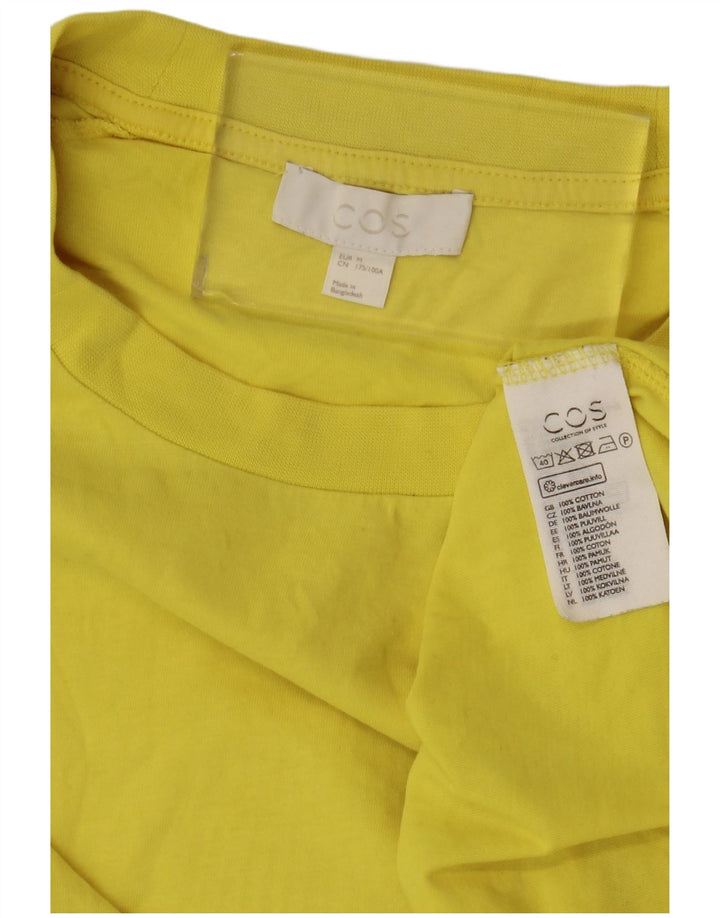 Cos Męski T-shirt Top Średniej Żółtej Bawełny